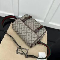 Gucci Unisex Jumbo GG Messenger Bag Beige Ebony GG Supreme Interlocking G Leather (2)