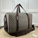 Gucci Unisex Large Duffle Bag Web Beige Ebony Soft GG Supreme Zip Closure – Image 3