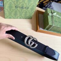 Gucci Unisex Marmont Belt Maxi GG Canvas Black Double G Buckle 3.8 CM Width (3)