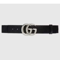 Gucci Unisex Marmont Belt Maxi GG Canvas Black Double G Buckle 3.8 CM Width (3)