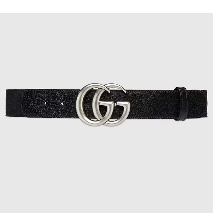 Gucci Unisex Marmont Belt Maxi GG Canvas Black Double G Buckle 3.8 CM Width