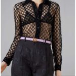 Gucci Unisex Marmont Reversible Thin Belt Beige Ebony GG Supreme Canvas Purple Leather - immagine 9