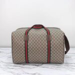Gucci Unisex Maxi Duffle Bag Web Beige Ebony Soft GG Supreme Zip Closure – Image 3