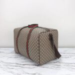 Gucci Unisex Maxi Duffle Bag Web Beige Ebony Soft GG Supreme Zip Closure – Image 5