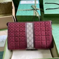 Gucci Unisex Mini GG Canvas Pouch Burgundy Quilted Beige Ebony Supreme (1)