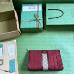 Gucci Unisex Mini GG Canvas Pouch Burgundy Quilted Beige Ebony Supreme - Image 8