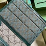 Gucci Unisex Mini GG Canvas Pouch Green Quilted Beige Ebony Supreme - Image 9