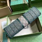 Gucci Unisex Mini GG Canvas Pouch Green Quilted Beige Ebony Supreme - Image 4