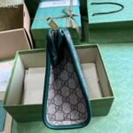 Gucci Unisex Mini GG Canvas Pouch Green Quilted Beige Ebony Supreme - Image 5