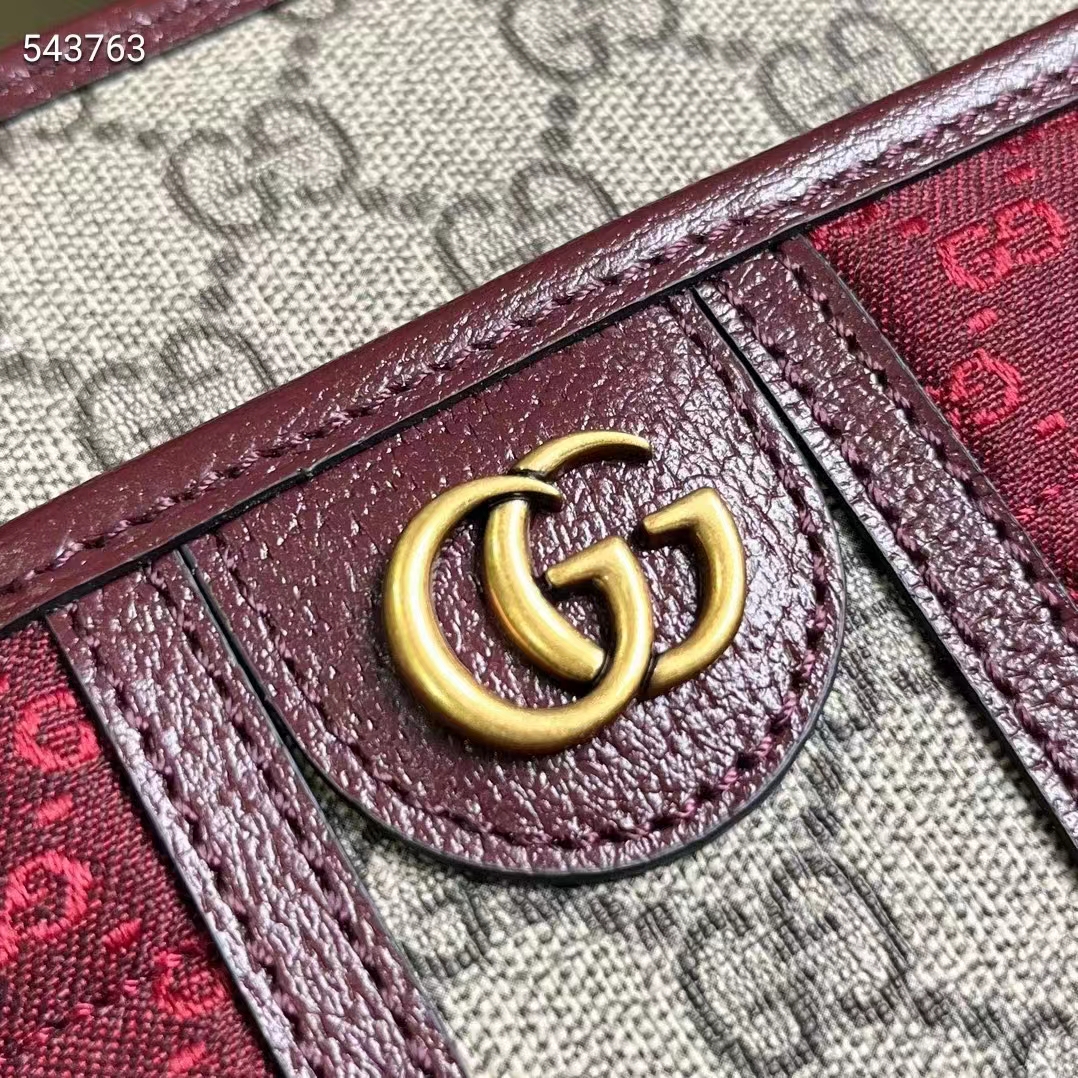 Gucci Unisex Mini GG Canvas Shoulder Bag Burgundy Quilted Beige Ebony Supreme Double G (4)