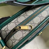 Gucci Unisex Mini GG Canvas Shoulder Bag Green Quilted Beige Ebony Supreme Double G (8)