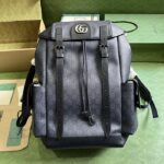 Gucci Unisex Ophidia GG Medium Backpack Blue Black GG Supreme Canvas Double G – Image 2
