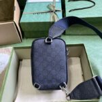 Gucci Unisex Ophidia GG Mini Bag Blue Dark Blue GG Supreme Canvas Double G – Image 3