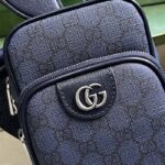 Gucci Unisex Ophidia GG Mini Bag Blue Dark Blue GG Supreme Canvas Double G – Image 8