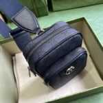 Gucci Unisex Ophidia GG Mini Bag Blue Dark Blue GG Supreme Canvas Double G – Image 5