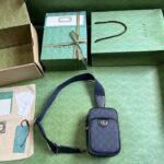 Gucci Unisex Ophidia GG Mini Bag Blue Dark Blue GG Supreme Canvas Double G – Image 7