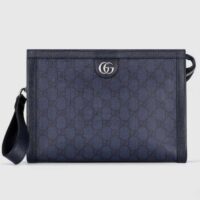 Gucci Unisex Ophidia GG Pouch Blue Dark Blue GG Supreme Canvas Double G (1)