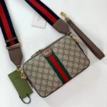Gucci Unisex Ophidia GG Shoulder Bag Beige Ebony GG Supreme Canvas Double G - Image 2