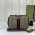 Gucci Unisex Ophidia GG Shoulder Bag Beige Ebony GG Supreme Canvas Double G - Image 3