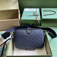 Gucci Unisex Ophidia GG Shoulder Bag Blue black GG Supreme Canvas Double G (2)
