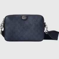 Gucci Unisex Ophidia GG Shoulder Bag Blue black GG Supreme Canvas Double G