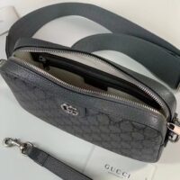 Gucci Unisex Ophidia GG Shoulder Bag Grey Black GG Supreme Canvas Double G (6)