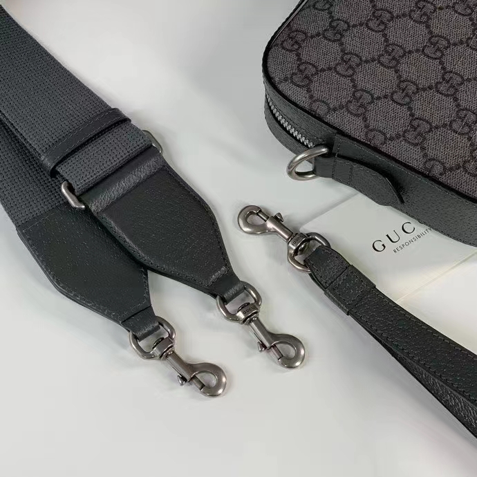 Gucci Unisex Ophidia GG Shoulder Bag Grey Black GG Supreme Canvas Double G (4)