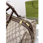 Gucci Unisex Savoy Medium Duffle Bag Beige Ebony GG Supreme Canvas Double G - Image 10
