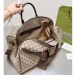 Gucci Unisex Savoy Medium Duffle Bag Beige Ebony GG Supreme Canvas Double G - Image 9