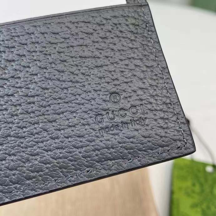 Gucci Unisex Wallet Cut-Out Interlocking G Black Grey GG Supreme Canvas (1)