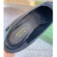 Gucci Women Ballet Flats GG Canvas Black Patent Leather Bow Sole Square Toe (6)