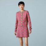 Gucci Women Cotton Silk Blend Cardigan Fuchsia Green Jacquard Crewneck Long Sleeves - Image 13
