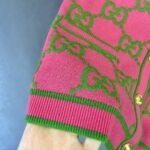 Gucci Women Cotton Silk Blend Cardigan Fuchsia Green Jacquard Crewneck Long Sleeves - Image 11