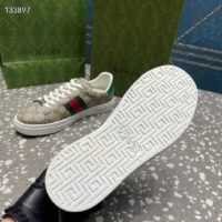 Gucci Women GG Ace Sneaker Web Beige Ebony GG Supreme Rubber Low-Heel (7)
