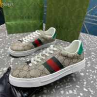 Gucci Women GG Ace Sneaker Web Beige Ebony GG Supreme Rubber Low-Heel (7)