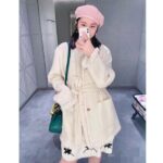 Gucci Women GG Belted Wool Bouclé Jacket White Ribbon Lined Detachable Patch Pockets - Imagen 10