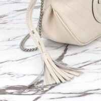 Gucci Women GG Blondie Mini Bucket Bag White Leather Round Interlocking G (1)