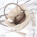 Gucci Women GG Blondie Mini Bucket Bag White Leather Round Interlocking G – Image 9