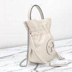 Gucci Women GG Blondie Mini Bucket Bag White Leather Round Interlocking G – Image 3