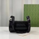 Gucci Women GG Blondie Mini Shoulder Bag Round Interlocking G Black Leather – Image 6