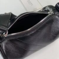 Gucci Women GG Blondie Mini Shoulder Bag Round Interlocking G Black Leather (6)
