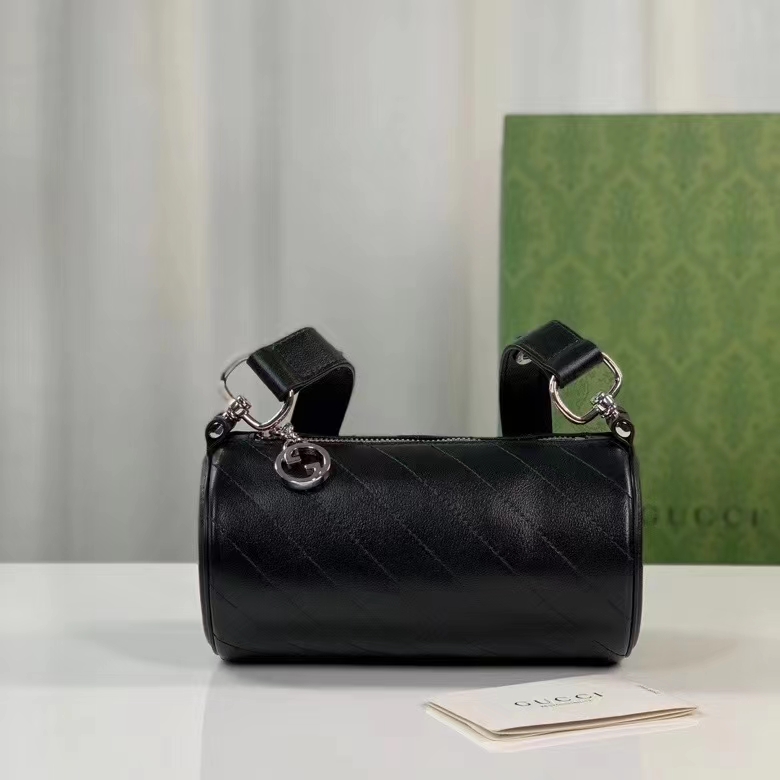 Gucci Women GG Blondie Mini Shoulder Bag Round Interlocking G Black Leather (3)
