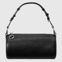 Gucci Women GG Blondie Mini Shoulder Bag Round Interlocking G Black Leather