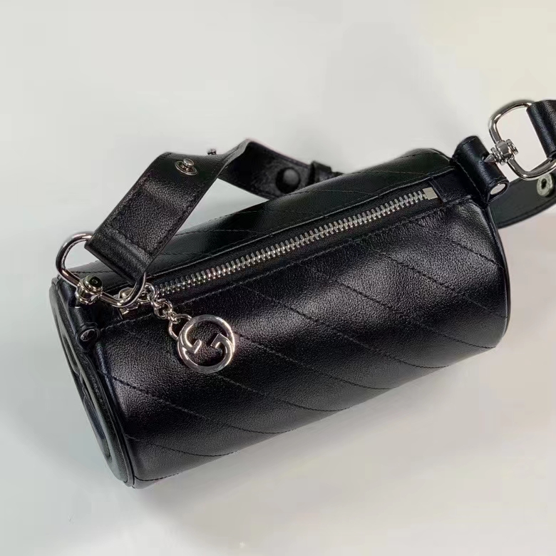 Gucci Women GG Blondie Mini Shoulder Bag Round Interlocking G Black Leather (8)