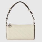 Gucci Damen GG Blondie Mini-Umhängetasche, rund, ineinandergreifendes G, weißes Leder