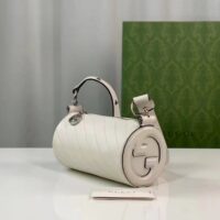 Gucci Women GG Blondie Mini Shoulder Bag Round Interlocking G White Leather (1)