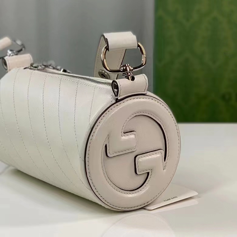 Gucci Women GG Blondie Mini Shoulder Bag Round Interlocking G White Leather (7)