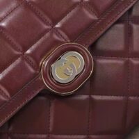Gucci Women GG Deco Small Shoulder Bag Dark Red Leather Two-Toned Vintage Interlocking G (2)