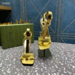 Gucci Women GG High-Heel Sandal Hardware Yellow Patent Leather Square Toe Geometric-Shaped Heel – Bild 6