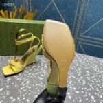 Gucci Women GG High-Heel Sandal Hardware Yellow Patent Leather Square Toe Geometric-Shaped Heel – Bild 10